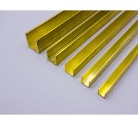 U-Profile Brass CW624N Special Brass Edge Lengths 8-35 mm, Length 50-2000 mm, Wall Thicknesses 1-3 mm Profile, U Rail, U-Angle, Gutter (1000 mm = 100 cm, 10 x 10 x 10 x 1 mm)