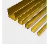 U-Profile Brass CW624N Special Brass Edge Lengths 8-35 mm, Length 50-2000 mm, Wall Thicknesses 1-3 mm Profile, U Rail, U-Angle, Gutter (2000 mm = 200 cm, 10 x 10 x 10 x 1 mm)