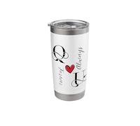 U & Q Couples Initials, Wedding, Anniversary, Mr & Mrs Stainless Steel Insulated Tumbler