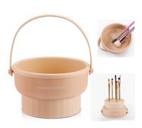 U·RIGHTAESTHETIC Makeup Brush Cleaner,3 in 1 Silicone Makeup Brush Cleaner Mat Cosmetic Brushes Cleaning Tool Organizer for Storage and Air Drying