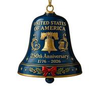 U.S. 250th Anniversary Bell Ornament, 250th Anniversary Commemorative Doorbell Ornament of The United States, U.S. Foundation Hanging Doorbell Décor (Blue)