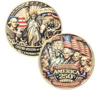 U.S. 250th Anniversary Commemorative Coin 1776-2026 | Patriotic Challenge Coin for Collectors & History Lovers (Declaration of Independence)