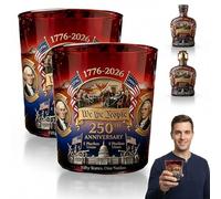 U.S. 250th Anniversary Commemorative Whiskey Bottle - America 1776-2026 "We The People Heritage Decanter | Patriotic Father’s Day Gift for Liquor Scotch Bourbon or Wine, 250th Anniversary Glass