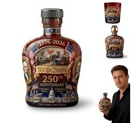 U.S. 250th Anniversary Commemorative Whiskey Bottle - America 1776-2026 "We The People Heritage Decanter | Patriotic Father’s Day Gift for Liquor Scotch Bourbon or Wine, 250th Anniversary Glass