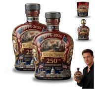 U.S. 250th Anniversary Commemorative Whiskey Bottle - America 1776-2026 "We The People Heritage Decanter | Patriotic Father’s Day Gift for Liquor Scotch Bourbon or Wine, 250th Anniversary Glass