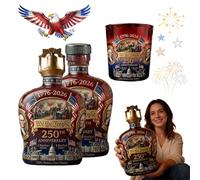 U.S. 250th Anniversary Commemorative Whiskey Bottle, America 250th Anniversary “we The People” Heritage Whiskey Glass, 250 AnniversaryWhiskeyBottle, Patriotic Gift for Collectors (2 Bottle+Cup)