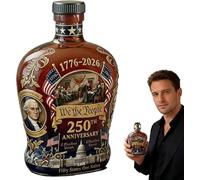 U.S. 250th Anniversary Commemorative Whiskey Bottles, America 250th Anniversary “we the People” Decanter Heritage Whiskey Glass, for Liquor Bourbon or Wine