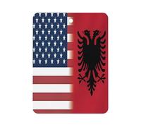 U.S.A & Albania Flag Car Aromatherapy Tablets Air Freshener Hanging Scented Cards for Rooms Bathrooms Wardrobe Square