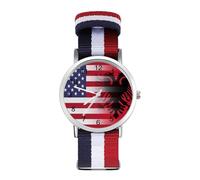 U.S.A. Albania Flag Fashion Watches Men Women Wrist Watch Outdoor Sports