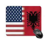 U.S.A & Albania Flag Gaming Mouse Pad with Rubber Base