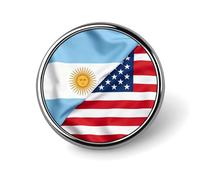 U.S.A And Argentine Flags Round Badge Pin Metal Memorial Brooch Button Lapel Pins for Backpack Wedding