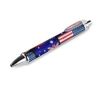 U.S.A And Australian Flag Retractable Ballpoint Pens 0.5mm Fine Black Inks Roller Smooth Writing Office Supplies 1 PCS