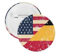 U.S.A And Belgium Vintage Flag Cute Tinplate Brooches for Women Men Button Pins Round Badge for Bag Hat