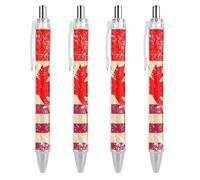 U.S.A And Canada Vintage Flag Cute Ballpoint Pen for Unisex 0.5mm Black Ink Fine Smooth Writing Ball Point Pens