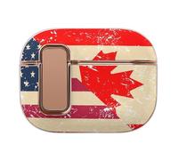 U.S.A And Canada Vintage Flag Cute Earbuds Case Compatible with Airpods Pro 2 Wireless Headphones Cover with Button Protector
