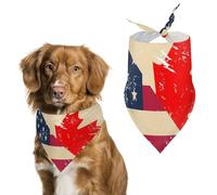 U.S.A And Canada Vintage Flag Funny Dog Bandanas Cute Triangle Cat Pet Scarf Bib for Holiday Party Gift