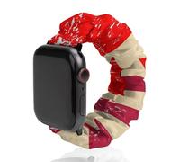 U.S.A And Canada Vintage Flag Printed Scrunchie Watch Band Compatible with IWatch Soft Elastic Replacement Straps