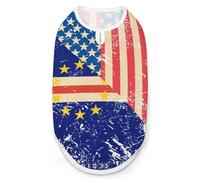U.S.A And Cape Verde Retro Flag Dog Shirts Summer Pet Clothes Comfort T-Shirts Vest Sleeveless Tank Top for Cats Dogs L