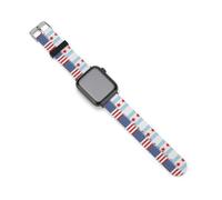 U.S.A And Chicago Flag Sport Silicone Watch Band Compatible with IWatch Waterproof Replacement Strap for Men Women