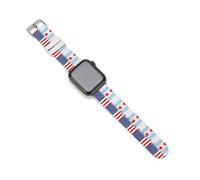 U.S.A And Chicago Flag Sport Silicone Watch Band Compatible with IWatch Waterproof Replacement Strap for Men Women