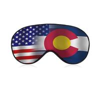 U.S.A and Colorado State Flag Eye Mask Sleep Masks Soft Blackout Eye Cover for Women Men