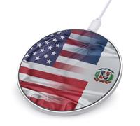 U.S.A And Dominican Flag Wireless Charger 10W Fast Cell Phone Charging Compact Plastic Charging Pad