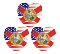 U.S.A And Florida State Flag 3 PCS Car Air Freshener Hanging Aromatherapy Tablets Automotive Ornament for Auto Room Bathroom Bedside Love form