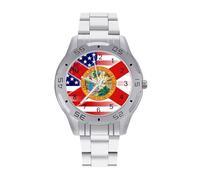 U.S.A and Florida State Flag Business Men's Wrist Watches Alloy Analogue Quartz Watch Fashion Accessories