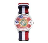 U.S.A and Florida State Flag Leisure Men's Wrist Watches Alloy Analogue Quartz Watch Fashion Accessories