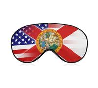 U.S.A and Florida State Flag Lightweight Sleep Masks Funny Blocking Eye Mask for Sleeping with Adjustable Strap
