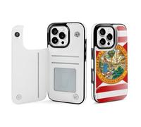 U.S.A And Florida State Flag Mobile Phone Flip Cases Compatible with iPhone 16/16 Plus/16 Pro/16 Pro Max/16 E/16 SE4 Anti-Scratch Covers
