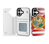 U.S.A And Florida State Flag Mobile Phone Flip Cases Compatible with iPhone 17/17 Air/17 Pro/17 Pro Max Anti-Scratch Covers