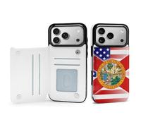 U.S.A And Florida State Flag Mobile Phone Flip Cases Compatible with iPhone 17/17 Air/17 Pro/17 Pro Max Anti-Scratch Covers