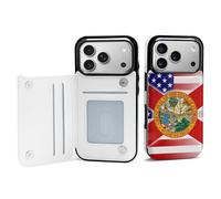 U.S.A And Florida State Flag Mobile Phone Flip Cases Compatible with iPhone 17/17 Air/17 Pro/17 Pro Max Anti-Scratch Covers