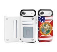 U.S.A And Florida State Flag Mobile Phone Flip Cases Compatible with iPhone 17/17 Air/17 Pro/17 Pro Max Anti-Scratch Covers