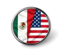 U.S.A And Mexican Flags Round Badge Pin Metal Memorial Brooch Button Lapel Pins for Backpack Wedding