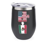 U.S.A and Mexico Puzzle Flag Stylish Insulated Coffee Cups & Mugs with Lids 12 Oz Stainless Steel Travel Drinks Tumbler One Size