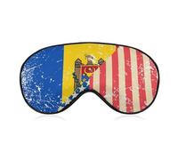 U.S.A and Moldova Vintage Flag Funny Eye Mask for Sleep with Adjustable Strap Blocks Light Eye Shade Cover