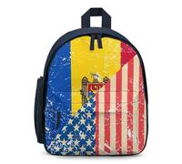 U.S.A And Moldova Vintage Flag Travel Backpack Casual Daypack Shoulder Bag with Adjustable Straps for Hiking