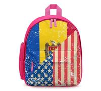 U.S.A And Moldova Vintage Flag Travel Backpack Casual Daypack Shoulder Bag with Adjustable Straps for Hiking
