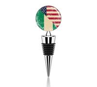 U.S.A and Nigeria Vintage Flag Reusable Bottle Stoppers Printed Saver Sealer Wine Corks for Champagne Prosecco Beer Spirits Collection