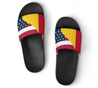 U.S.A And Romania Flag Unisex Summer Sliders Waterproof Beach Slippers Lightweight Anti Slip House Shoes