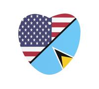 U.S.A And Saint Lucia Flag Car Air Freshener Automotive Aromatherapy Tablets Hanging Scented Cards Rearview Mirror Love form