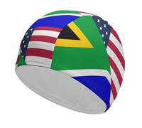 U.S.A And South Africa Flag Elastic Swimming Cap Unisex Waterproof Bath Caps Lightweight Swim Hat Gifts for Swimmers