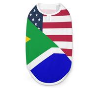 U.S.A And South Africa Flag Fashion Dog Shirt Clothes Breathable Sleeveless Pet Tank Top for Small Medium Large Pets