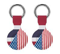 U.S.A And Thailand Flag Funny Protective Case Compatible with Airtag GPS Tag Tracker Cover for Pet Luggage Key