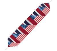 U.S.A And Thailand Flag Print Short Plush Table Runner Fashion Fall Runners Kitchen Dining Decor for Home Party