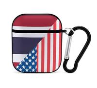 U.S.A And Thailand Flag Stylish Printed Bluetooth Headset Protective Cover Compatible with AirPods 1/2 with Buckle