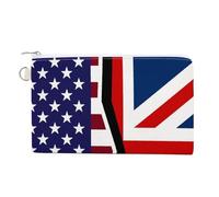 U.S.A and UK Flag Funny Coin Purse Portable Zipper Change Multifunctional Pouch Bag Gift for Men Women