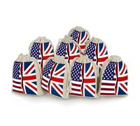 U.S.A And UK Flag Small Cotton Linen Pocket Reusable Drawstring Bag Funny Gift Wrap Storage Wrapping Pouch 8 Pieces